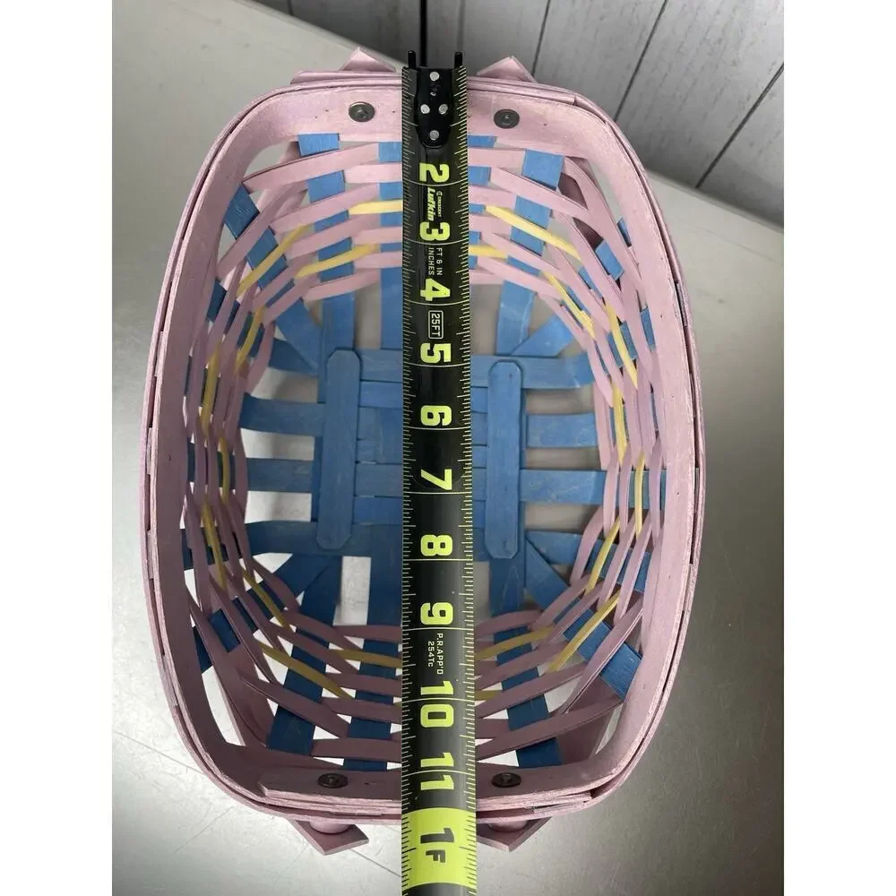 Dresden & Company Woven Pastel Blue Pink Basket Made USA 2024 Longaberger Like